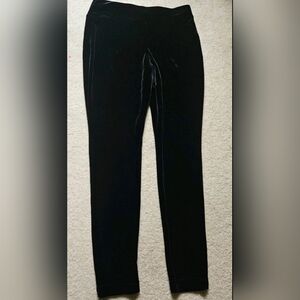 INC International Concepts Black Velvet Stretch Pull-On Leggings Pants Size 8